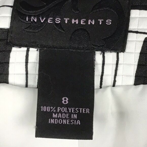 Investments Women’s Size 8 Black White Square Block Pattern Career Jacket NWT - Picture 2 of 16